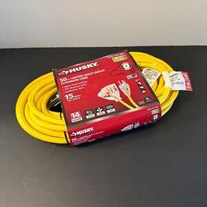 Husky 50 ft Lighted Multi-Outlet Extension Cord 14 Gauge